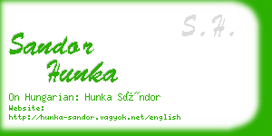 sandor hunka business card